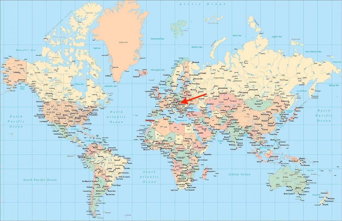 Posizione di Budapest sulla mappa del mondo