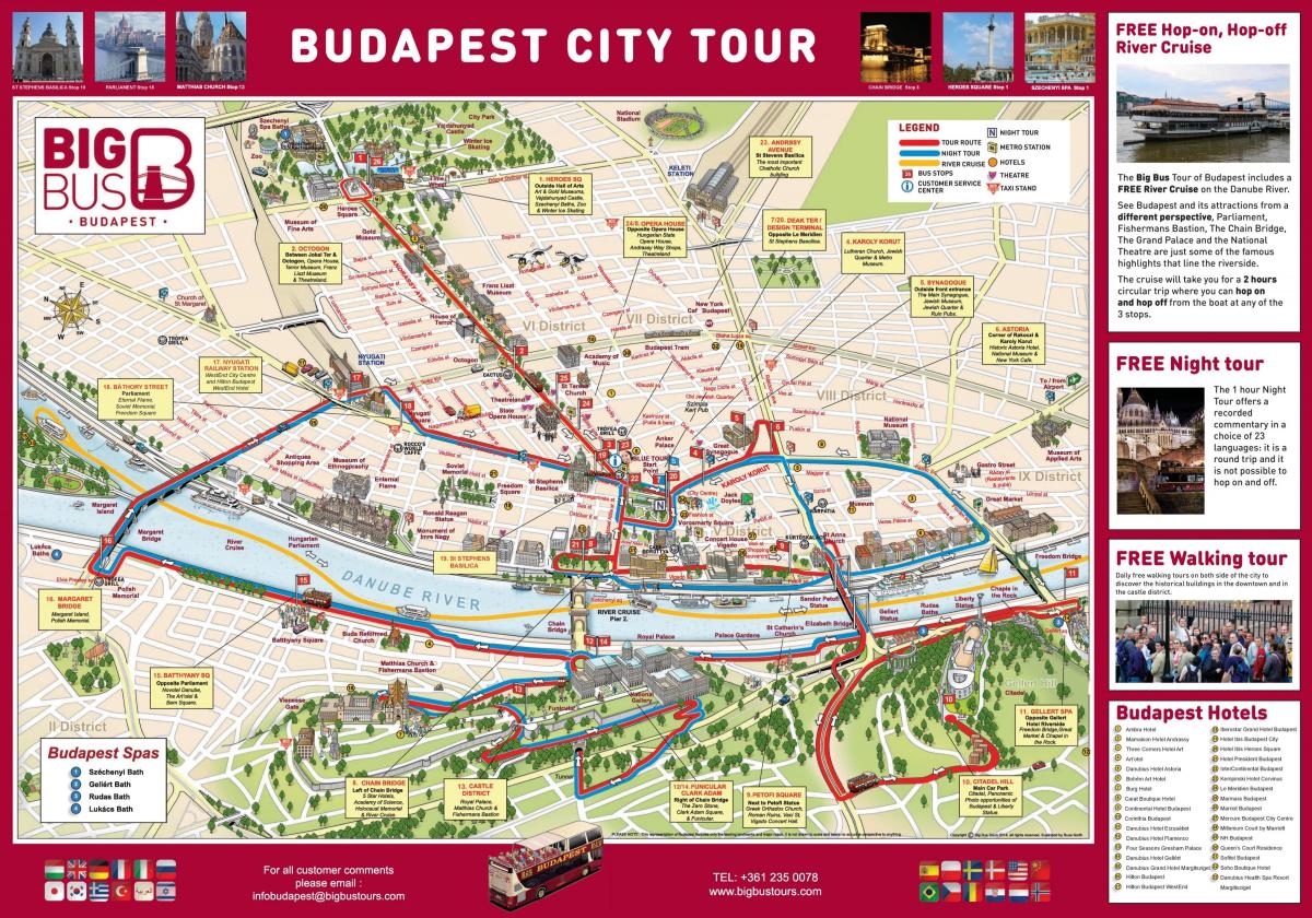 Mappa di Budapest Big Bus