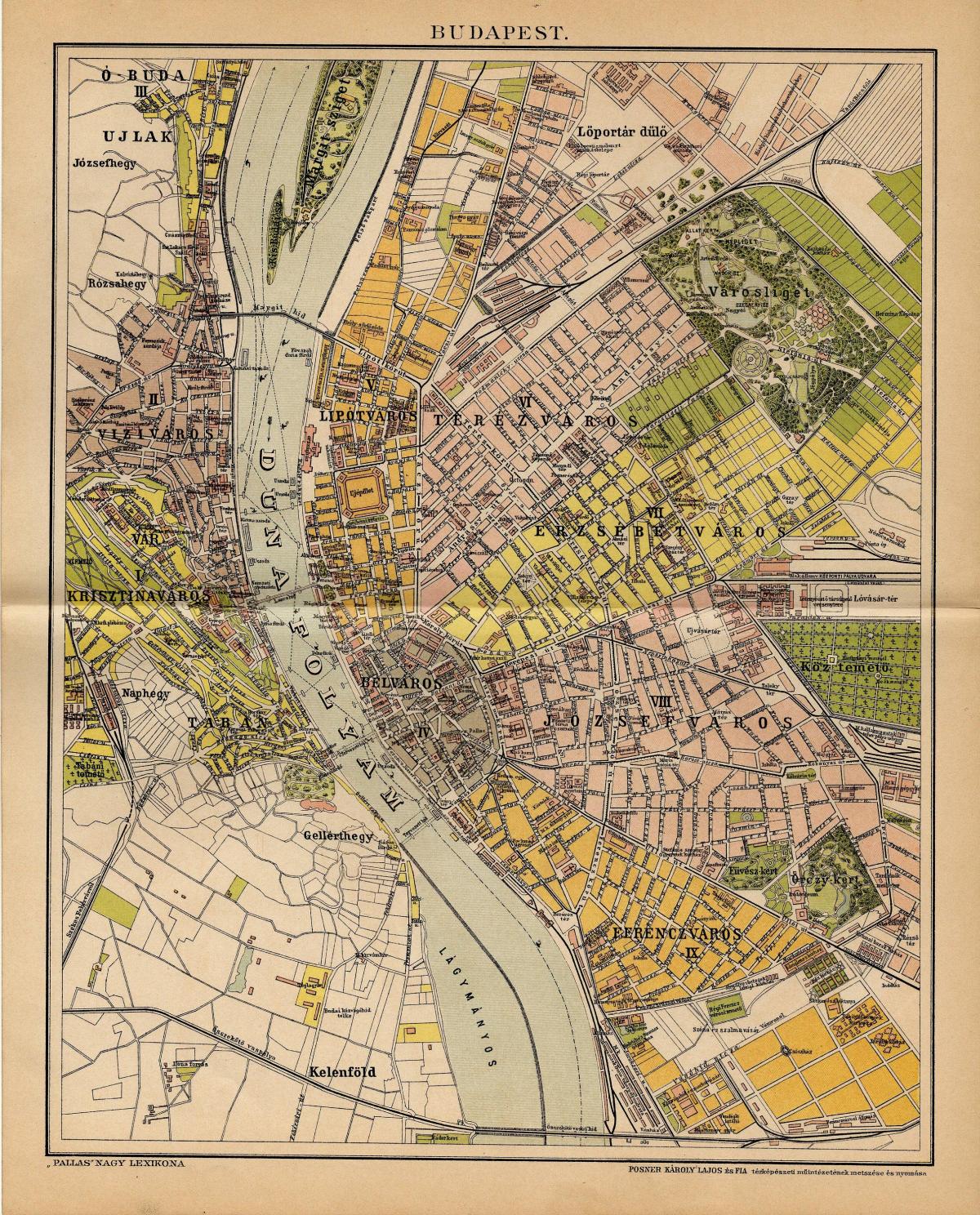 Mappa storica di Budapest