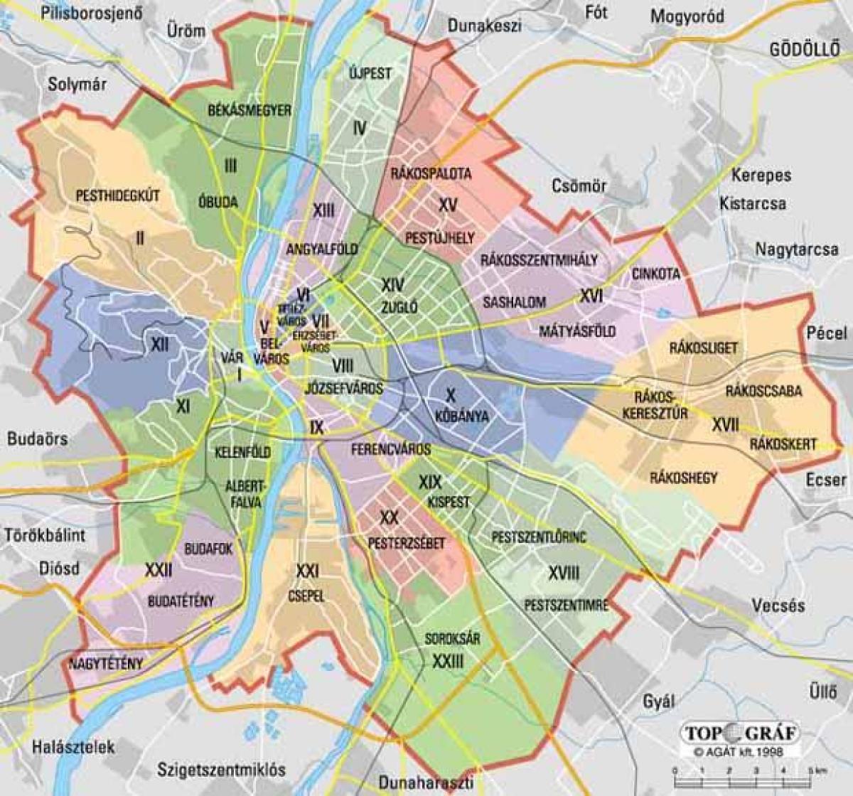 Mappa del quartiere di Budapest