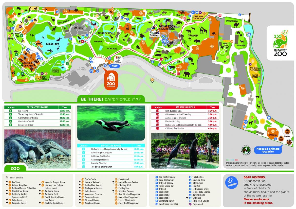 Mappa del parco zoologico di Budapest